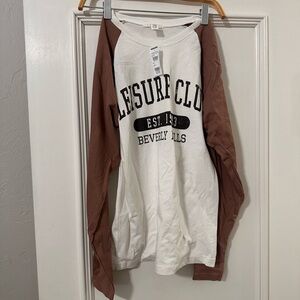 Tilly's White and Brown Graphic Tee